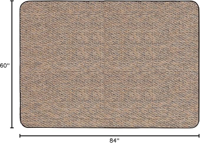 House, Home and More Skid-Resistant Carpet Indoor Area Rug Floor Mat - Black Ripple - 5 Ft X 7 Ft - Non Slip Rubber Backing, Stain Resistant, Dog Friendly, Living Room Bedroom Kitchen Entryway