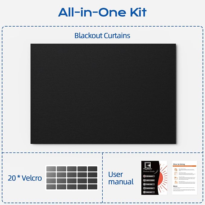 Blackout Curtains for Bedroom, Temporary Blackout Shades - Image 8