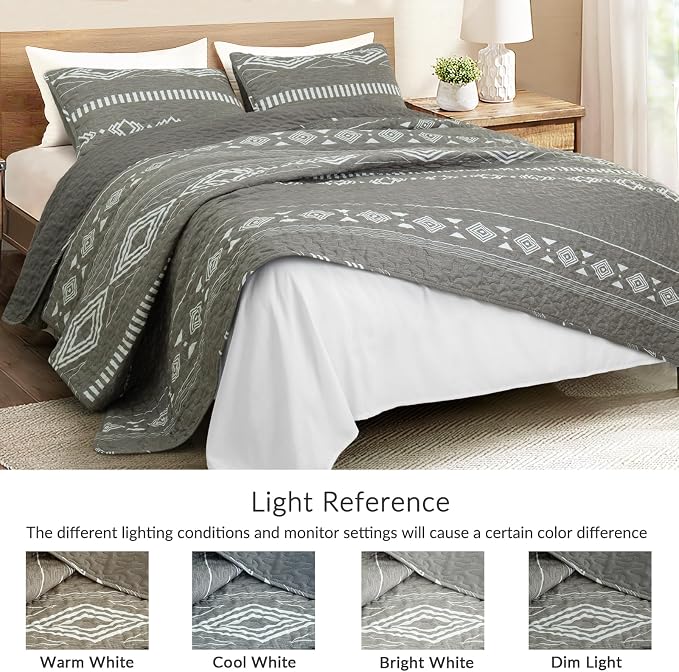 Whale Flotilla Reversible Grey Print Quilt King Size - Image 5