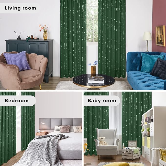 Deconovo Blackout Back Tab Christmas Curtains - Image 6