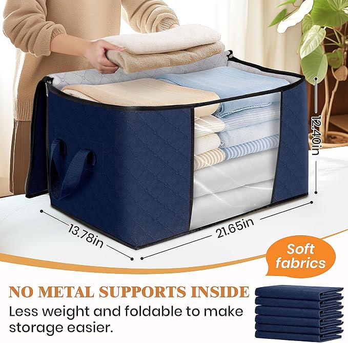 8 Pack Storage Bags for Clothes Blanket Storage Bins - Image 2