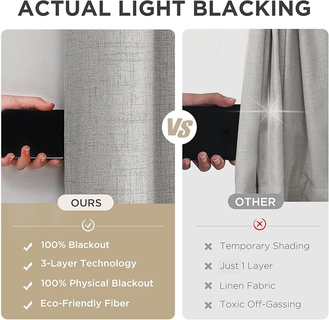 Joydeco Blackout Room Divider Curtains, Extra Wide Sliding Door Drapes Living - Image 6