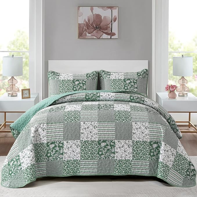 Mybedsoul Boho Quilt King Size, Patchwork Reversible Bedding Set, 3 Pieces by Mybedsoul