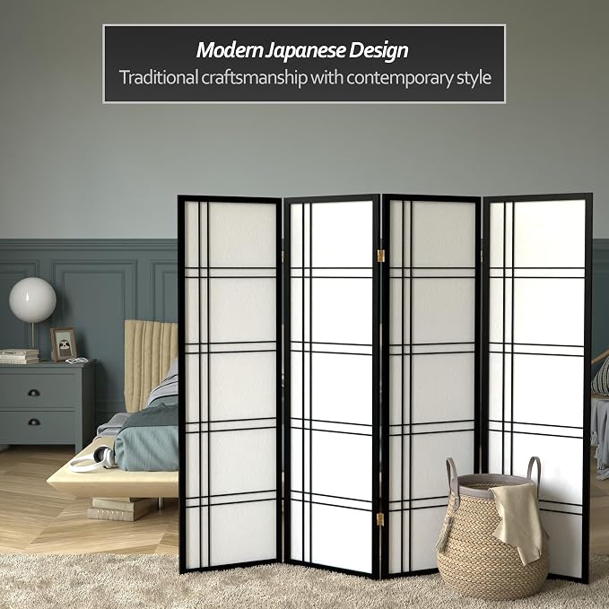 Red Lantern 5 ft. Tall Double Cross Shoji Screen - Image 2