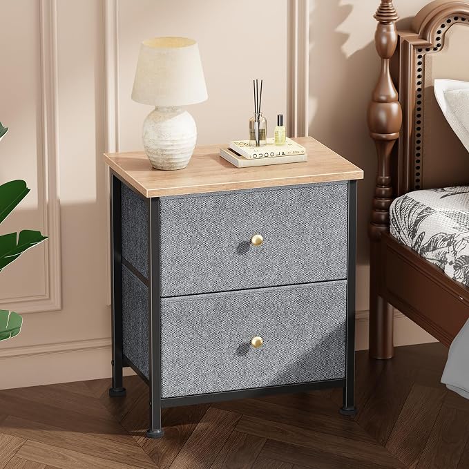 DUMOS Nightstand Set of 2, Bedside Table - Image 7