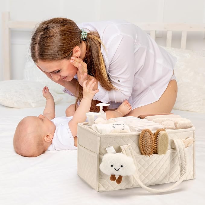 Baby Diaper Caddy Organizer, Baby Basket Shower Gift, Portable Changing Table - Image 8