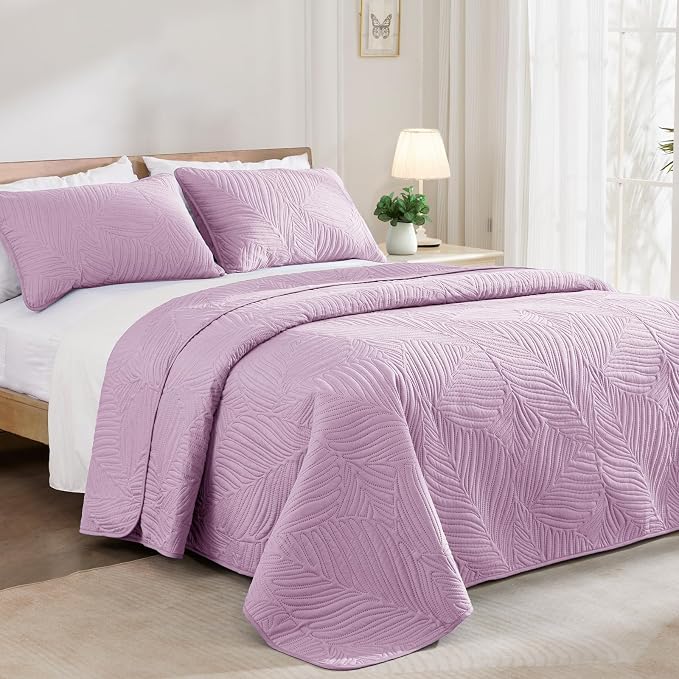 Exclusivo Mezcla 3-Piece King Quilt Bedding Set, Soft Microfiber Bedspreads | - Image 2