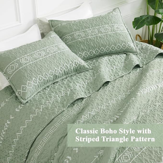 Sage Green Quilts Queen Size - Image 4