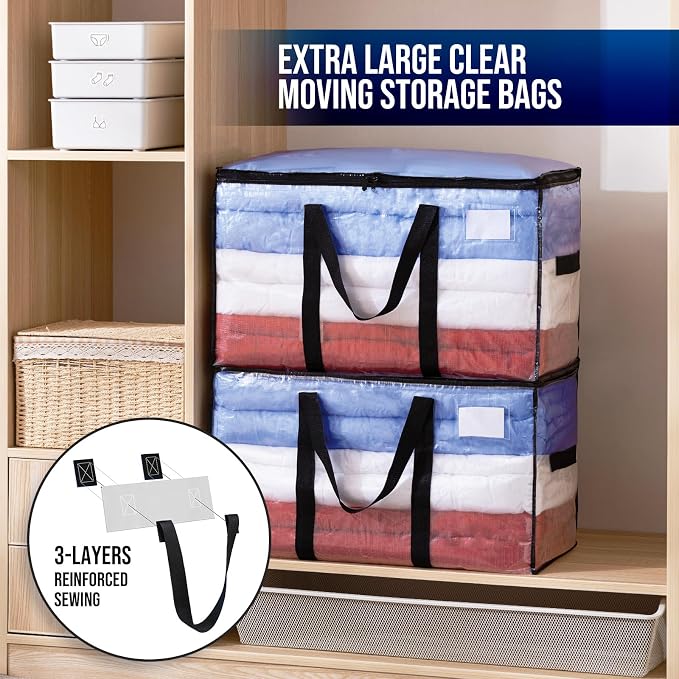 TAILI 6 Pack Clear Extra Large Moving Bags, Storage Bag - Image 2