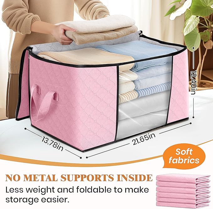 8 Pack Storage Bags for Clothes Blanket Storage Bins - Image 2