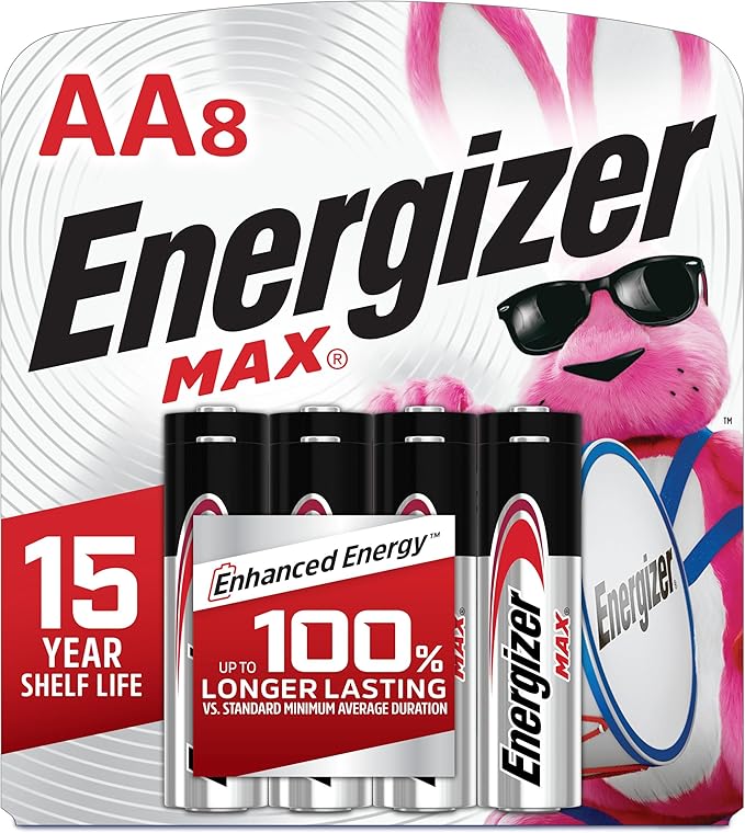 Energizer MAX AA Batteries (8 Pack), Double A Alkaline Batteries