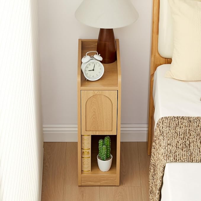 Narrow Nightstands Set of 2, Slim Bedside Tables - Image 5
