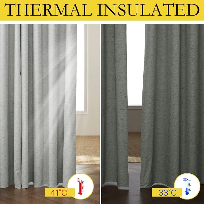 NICETOWN Grey Noise and Lights Block Out Curtains, 2 Panels, 42-inch W by - Image 4