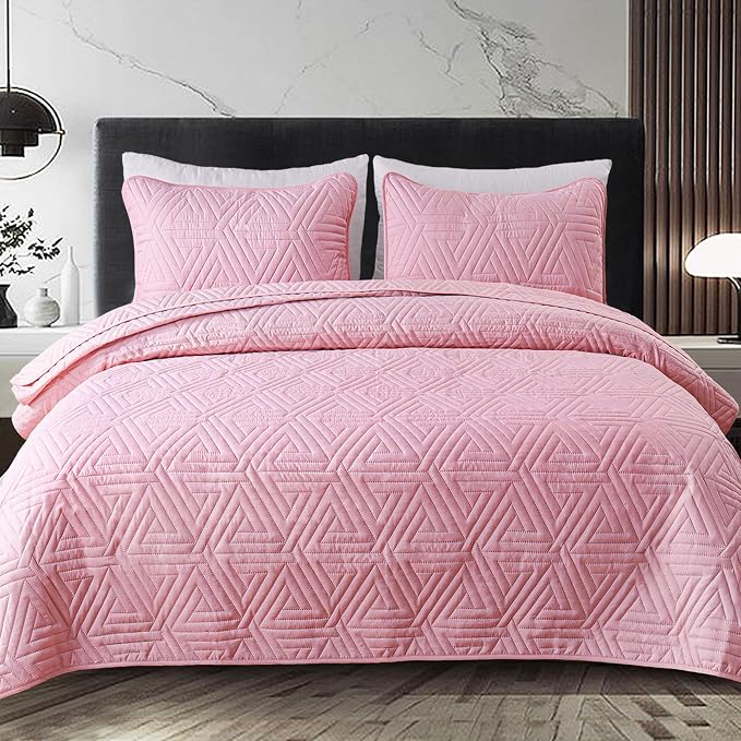 Whale Flotilla Soft Geometric Twin Quilt Set - Image 9