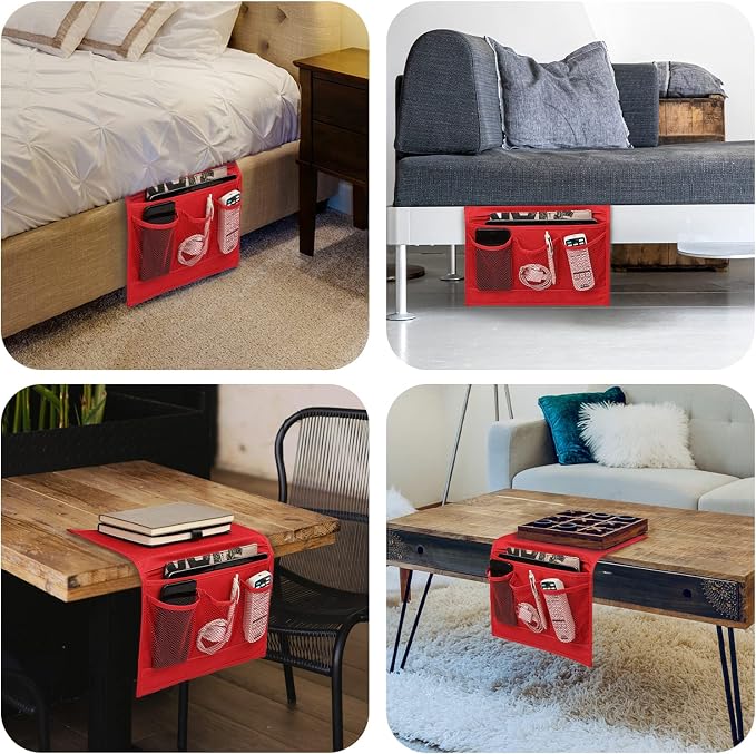 Surblue Bedside Caddy 4 Pockets Bedside Storage Organizer - Image 7