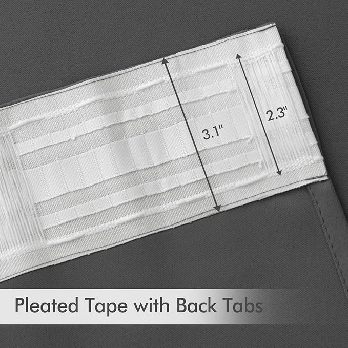 MIULEE Grey Back Tab Blackout Curtains 52x84 Inch Length 2 Panels Set | Rod - Image 4