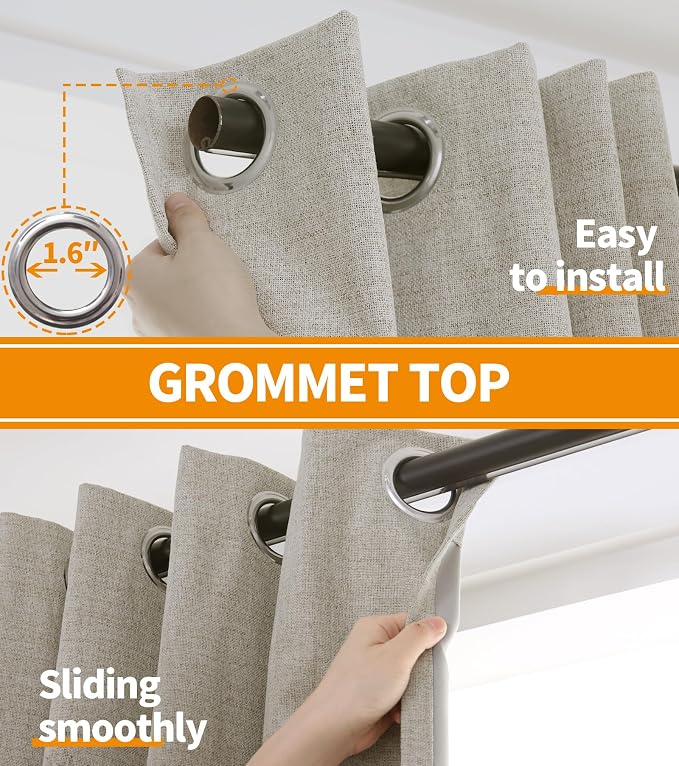 YoungsTex Linen 100% Blackout Curtains - Image 6