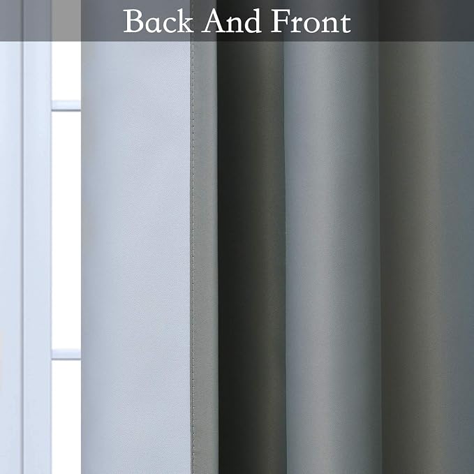SimpleHome Ombre Gradient Grey White to Gray Curtains - Image 4