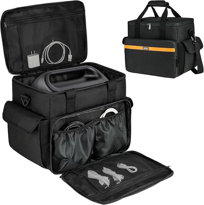 LEFOR·Z Carrying Case Compatible with Jackery Explorer 2000 v2/1500/1000 Plus/ECOFLOW Delta 2/BLUETTI AC180,Portable Power Station Travel Bag for Charging Cable and Accessories(Bag Only)