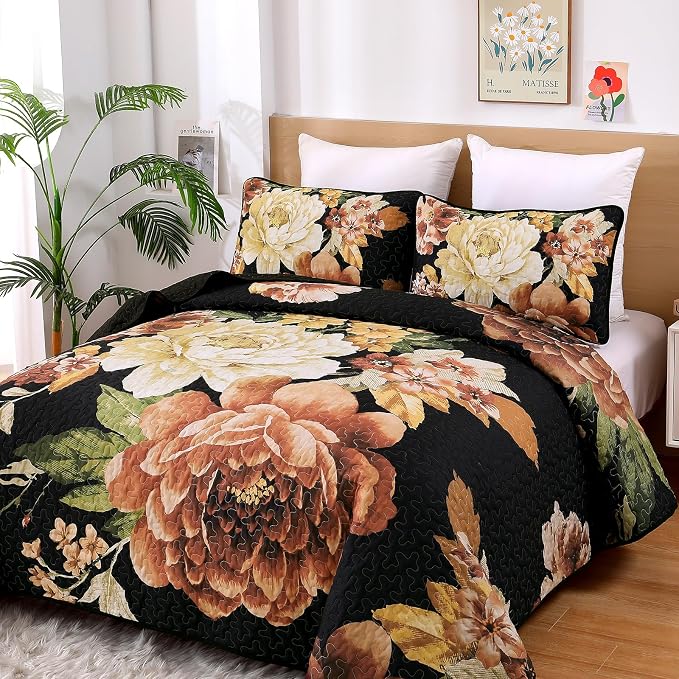 WONGS BEDDING Quilt Queen Size, Soft Microfiber Lightweight Farmhouse Bed Cover - Image 3