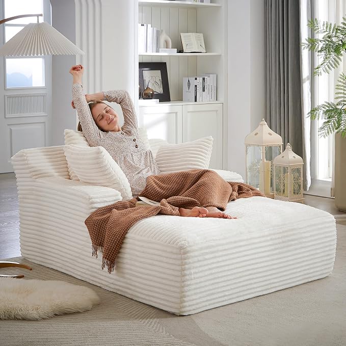Oversized Chaise Lounge Chair Indoor, Comfy Fluffy Cloud Couch, Modern Deep - Image 6