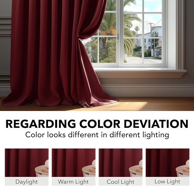 Deconovo Rod Pocket and Back Tab Curtains Thermal Insulated Window Draperies - Image 4