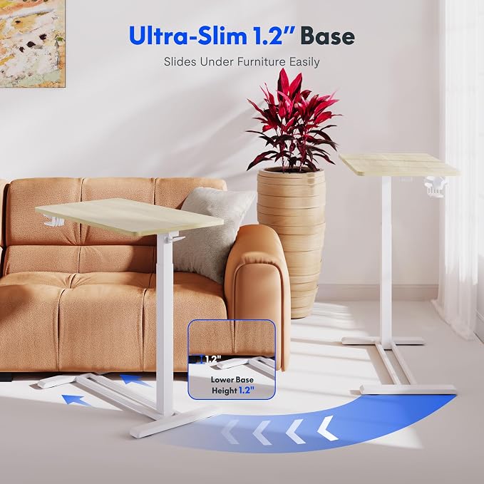 FLEXISPOT H7 28" Pneumatic Height-Adjustable Overbed Table - Image 6