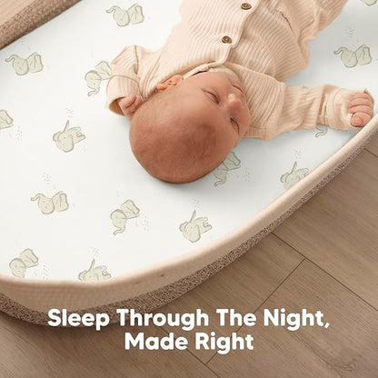 2-Pack Baby Bassinet Sheets Girl, Boy - 33x17 Viscose Derived from Bamboo Bedside Mattress Fitted Bassinet Sheets, Compatible with Halo Bassinest Swivel Sleeper, Baby Delight, Graco (Elly)