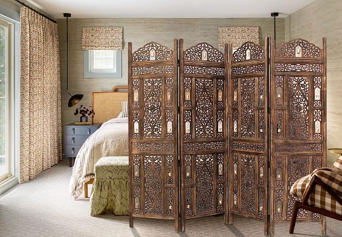 COTTON CRAFT Room Divider Wood Screen - Image 3