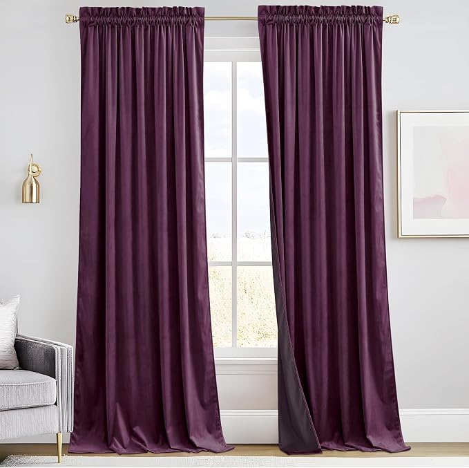RYB HOME Velvet Room Darkening Curtains by RYBHOME