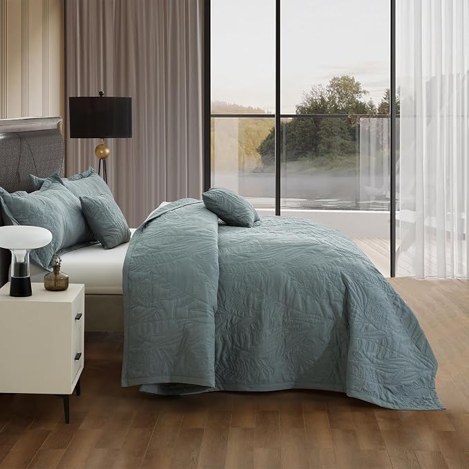 HZ & HY Oversized King Bedspreads, 5-Piece Quilt Set, Lightweight Reversible - Image 4