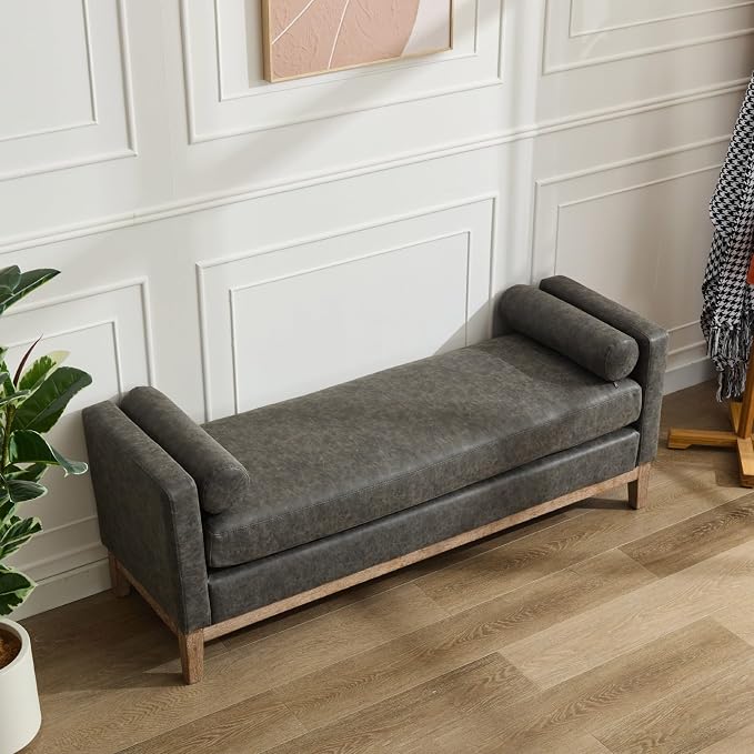 Aoiy & Wifon 66.34" W End of Bed Bench, King Size Upholstered Bench - Image 2