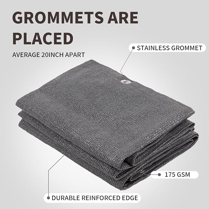 LOVE STORY Custom Size 3.3' x 9' Balcony Privacy Screen Cover, Dark Grey | HDPE - Image 6