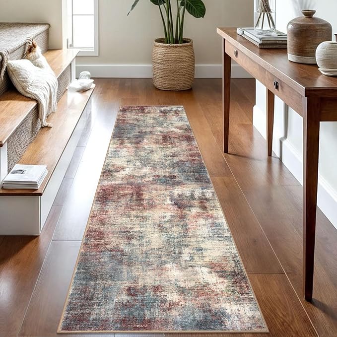 Abstract Runner Rug 2x8 Ft Washable Runners by iOhouze