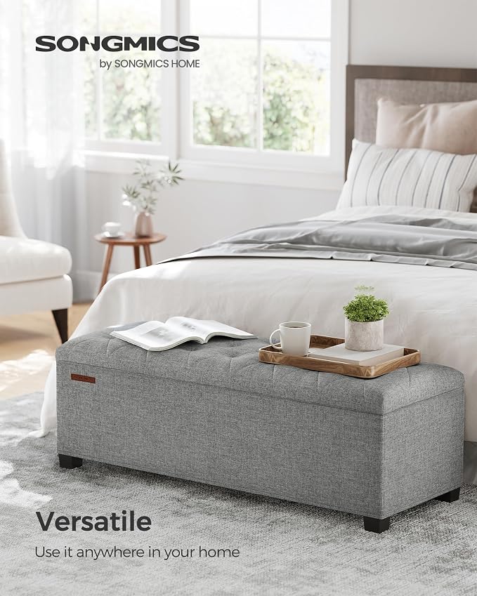 SONGMICS Storage Ottoman Bench, Foot Rest - Image 3