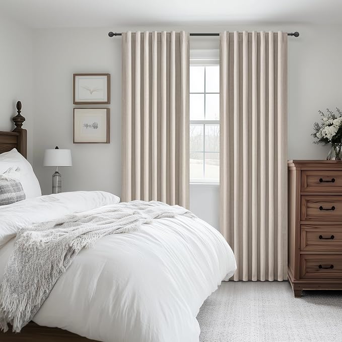 Grey Flax Natural Linen 90 Inch Curtains - Image 7