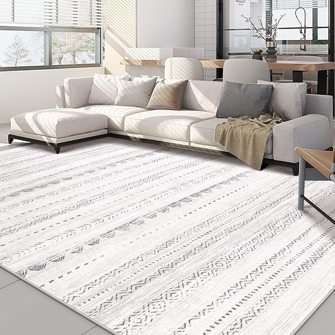 Nakagishi 8x12 Area Rugs Living Room: Washable Boho Large Neutral Soft by NakagishiAreaRug