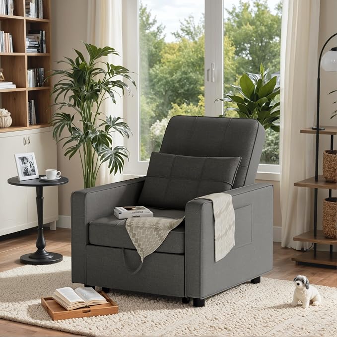 JUMMICO Sleeper Chair, 3-in-1 Convertible Sleeper Sofa Bed - Image 6