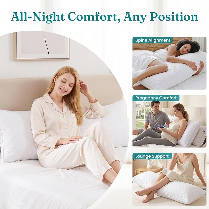Oubonun Full Body Pillow for Sleeping-Adjustable Firm and Fluffy Body Pillows - Image 7