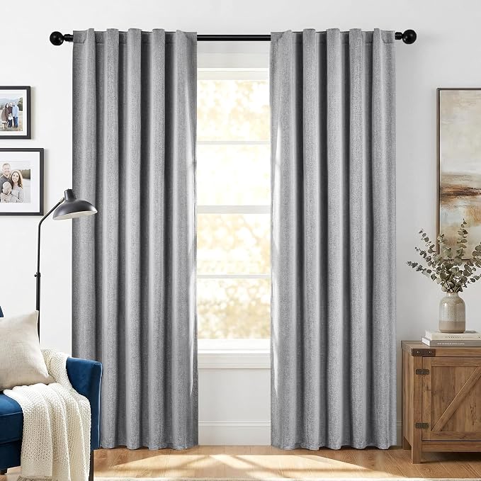 Deconovo Faux Linen 100% Blackout Curtains by Unknown