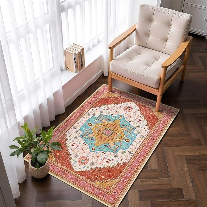 Macgace Washable Vintage Small Area Rug - Image 2