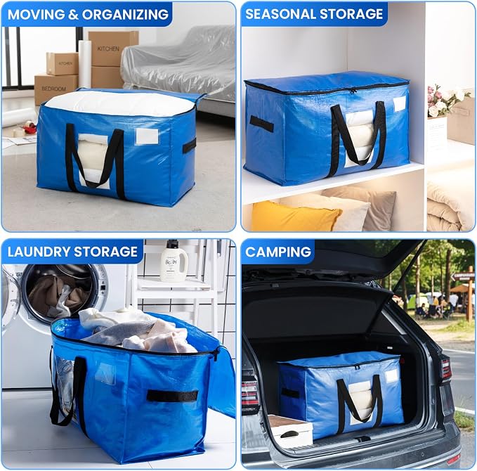 TAILI 4 Pack Blue Extra Large Moving Bags, Storage Bags - Image 9