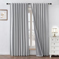 100% Blackout Curtains 90 inch Length 2 Panels Faux Linen Long Drapes by Zyvola