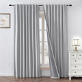 100% Blackout Curtains 84 inch Length 2 Panels Faux Linen Long Drapes by Zyvola