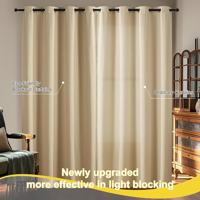 NICETOWN Farmhouse Curtains Thermal Insulated 100% Blackout Drapes Window - Image 6