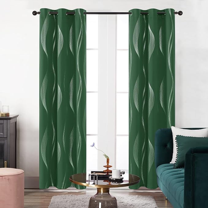 Deconovo Curtains for Living Room, Pattern Blackout Curtains 72 Inches Long | - Image 2