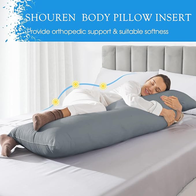 SHOUREN Large Body Pillow, Long Bed Pillow - Image 4