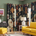 jinchan Black Boho Floral Blackout Curtains 84 Inch Grommet 4 Panels | Room by JINCHAN