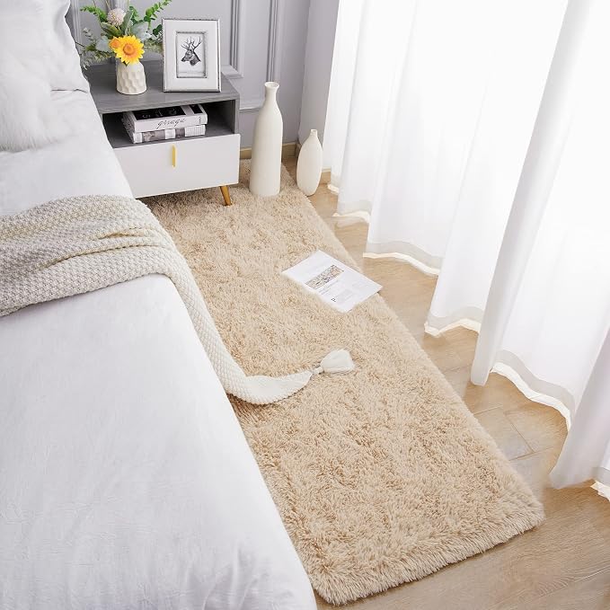 Chicrug Soft Runner Rugs for Bedroom Living Room Plush Fluffy Rug 3x10 | Shag - Image 4