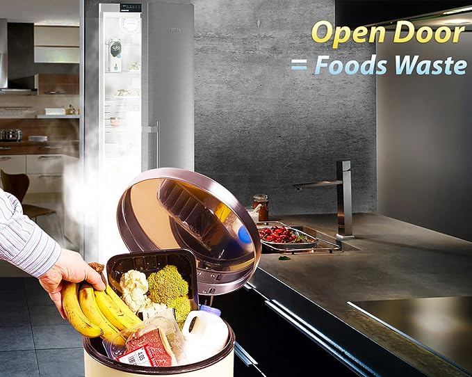 Fridge & Freezer Door Alarm with Delay When Left Open, 60sec, 120sec, 180sec Reminders, Refrigerator Door Chime (Pack 2).